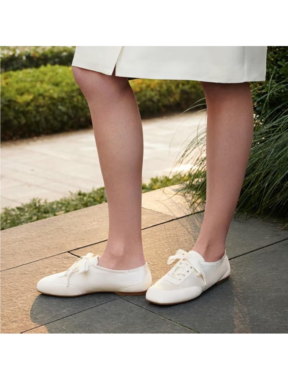 VIVAIA Women's Cristina Square-Toe Sneakers in Ivory - Picture 9 of 9